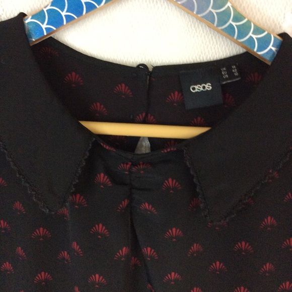 ASOS Black Red Fans Open Back Romper 10 - Picture 4 of 13